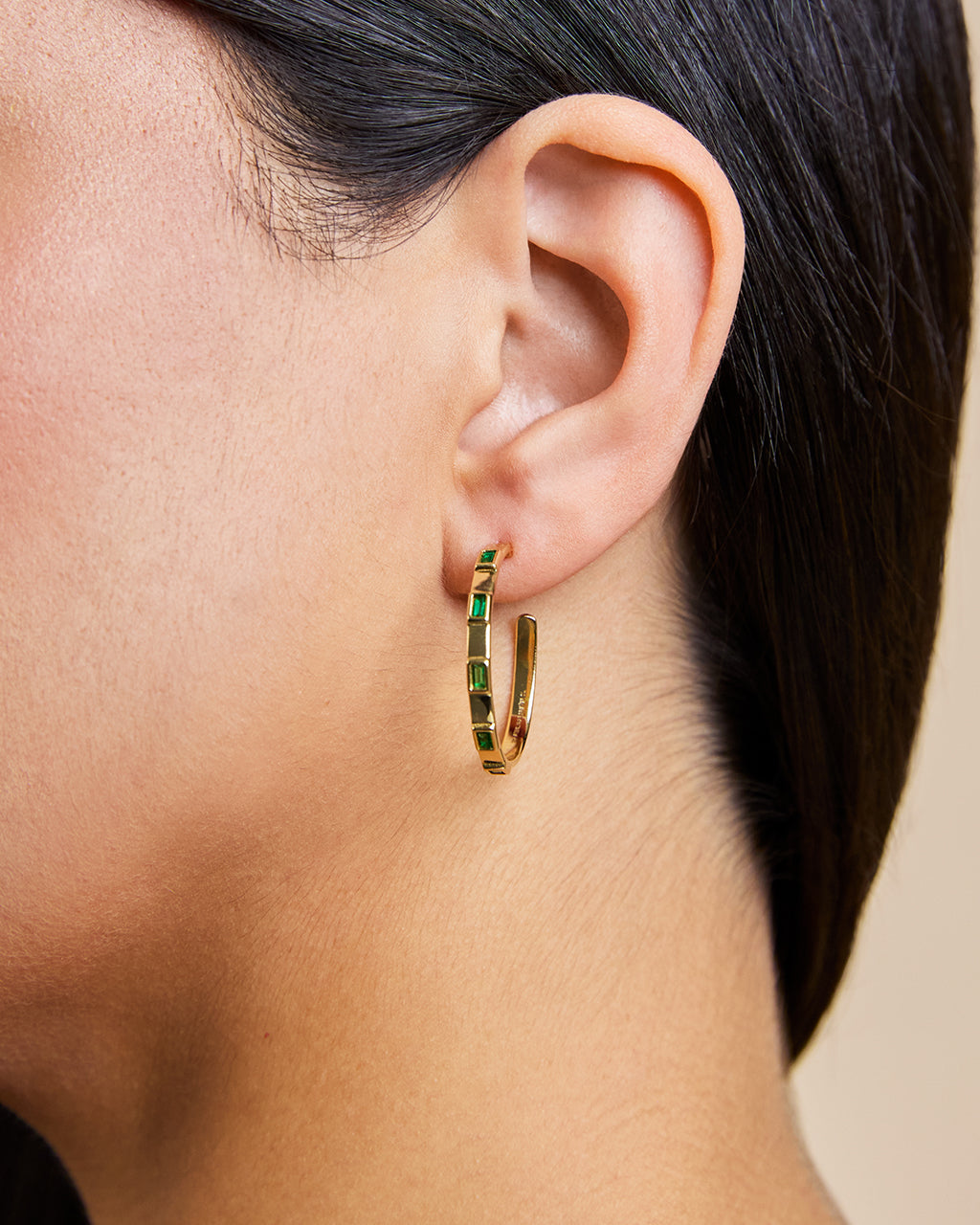 Sterling Silver Asher Flat Polished Hoops