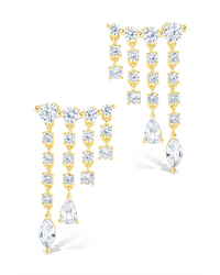 Sterling Silver Adrian CZ Waterfall Statement Studs - Sterling Forever