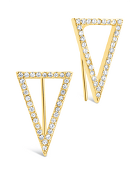 Sterling Silver Janine CZ Geometric Crawler Earrings - Sterling Forever