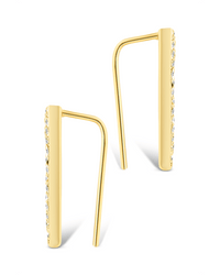 Sterling Silver Janine CZ Geometric Crawler Earrings - Sterling Forever