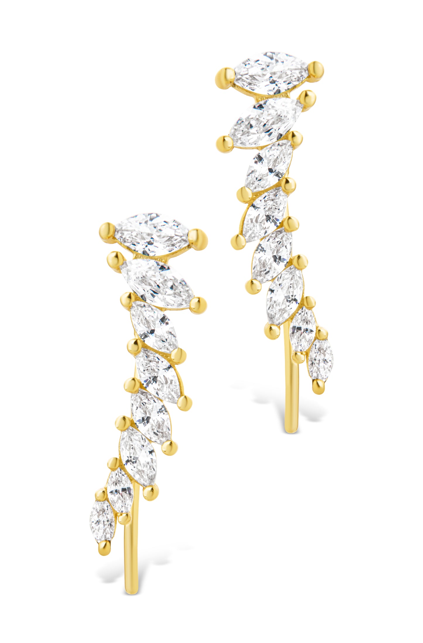 Sterling Silver Skye CZ Threader Crawler Earrings