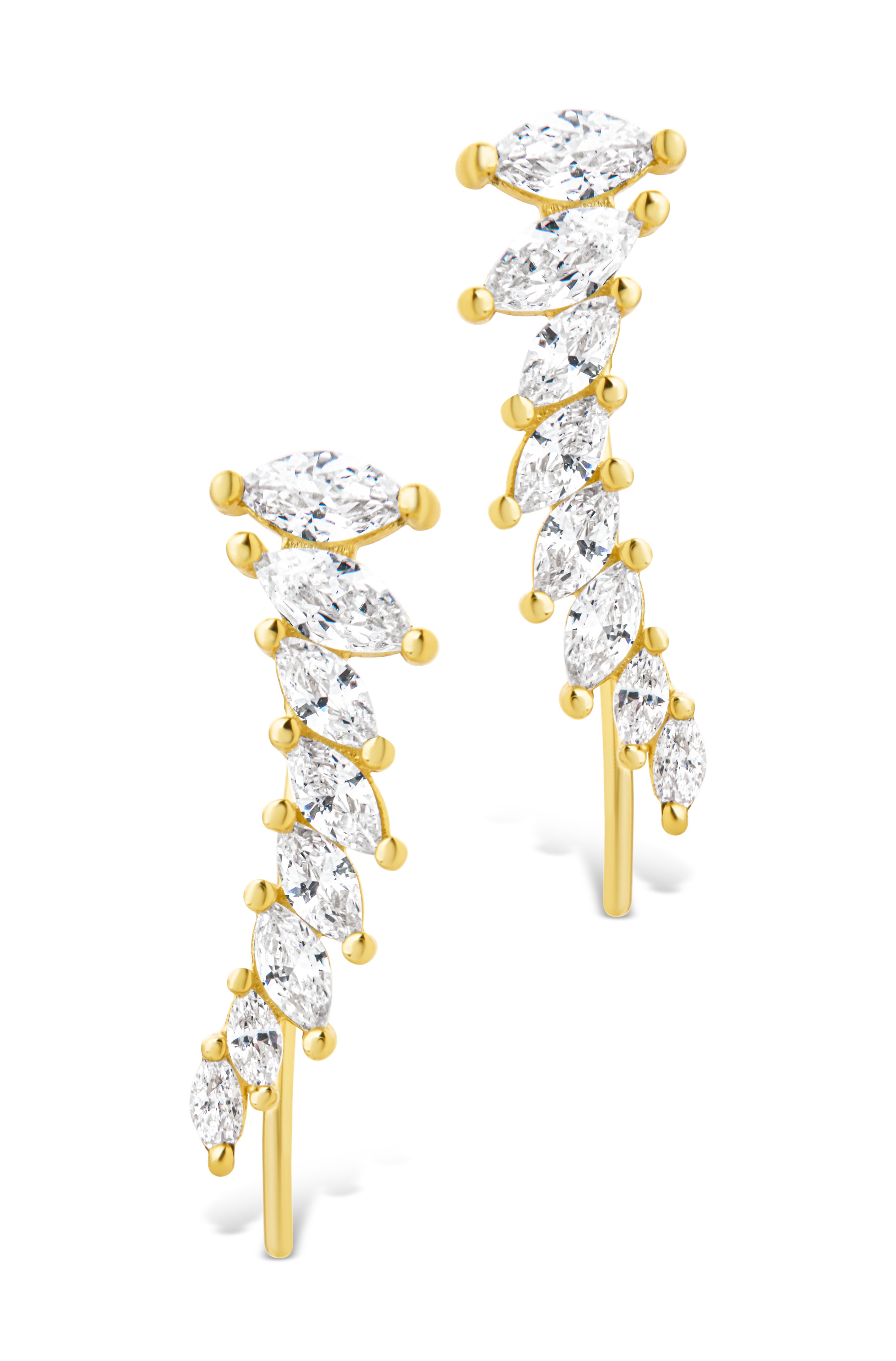 Sterling Silver Skye CZ Threader Crawler Earrings - Sterling Forever
