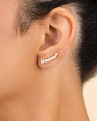 Sterling Silver Skye CZ Threader Crawler Earrings - Sterling Forever