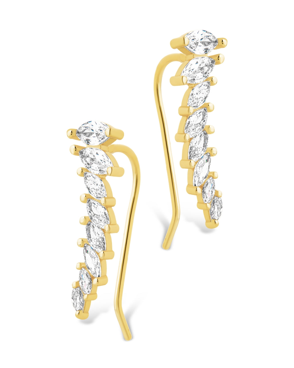 Sterling Silver Skye CZ Threader Crawler Earrings