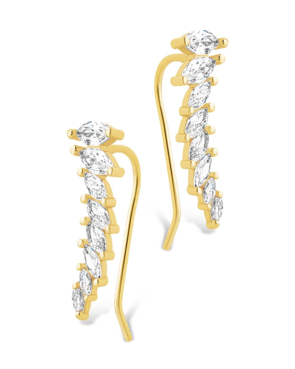 Sterling Silver Skye CZ Threader Crawler Earrings - Sterling Forever