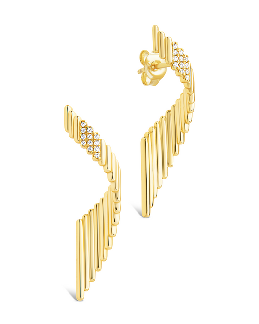 Sterling Silver Andrea CZ Stud Earrings