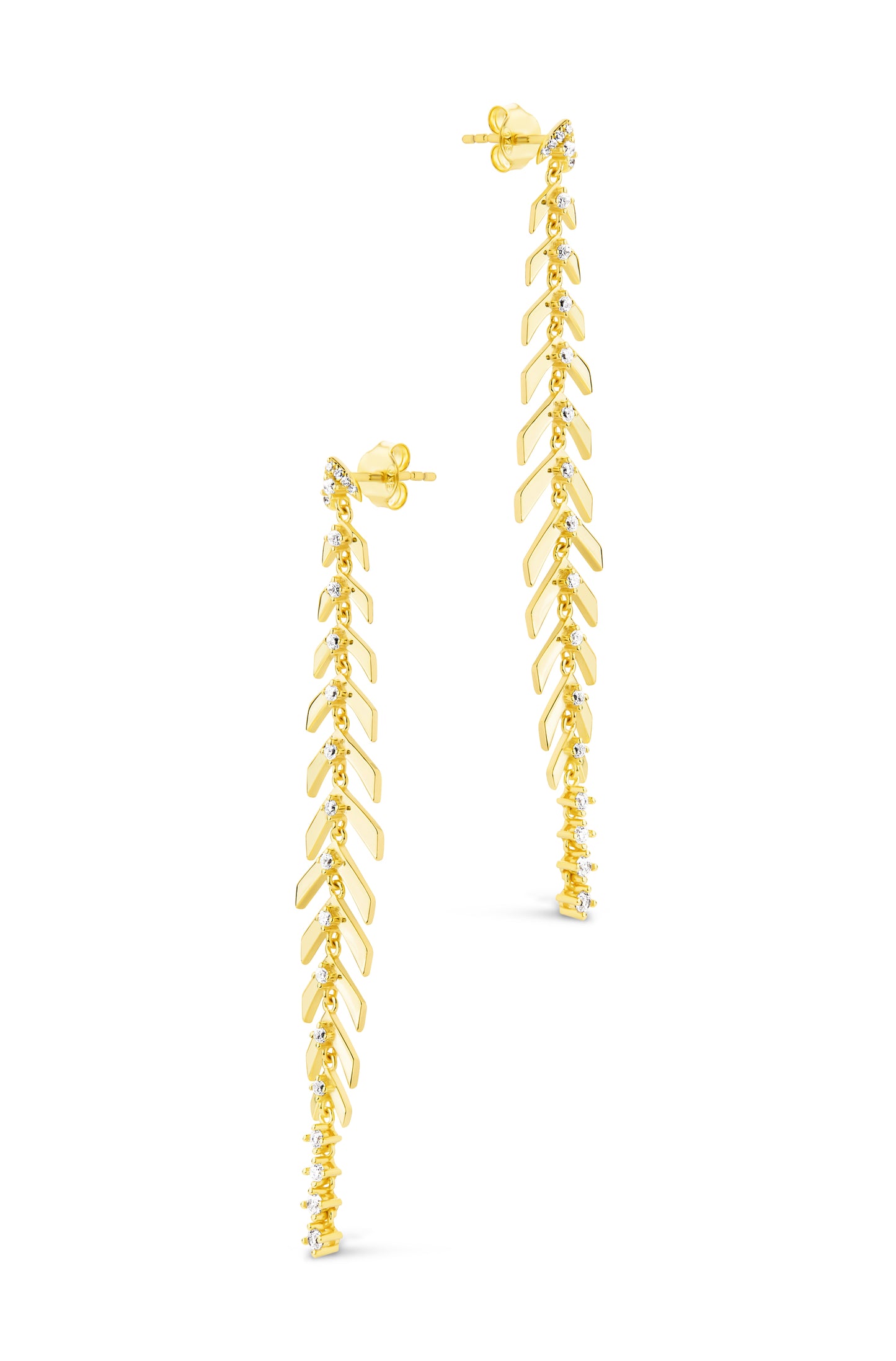 Gemma CZ Studded Dangle Earrings