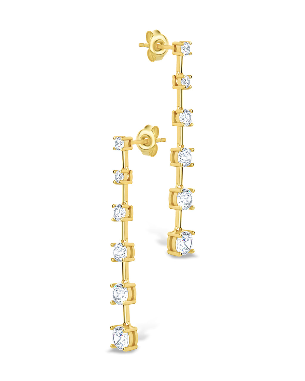 Sterling Silver Rue CZ Drop Earrings