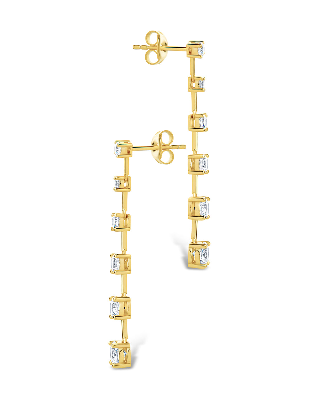 Sterling Silver Rue CZ Drop Earrings