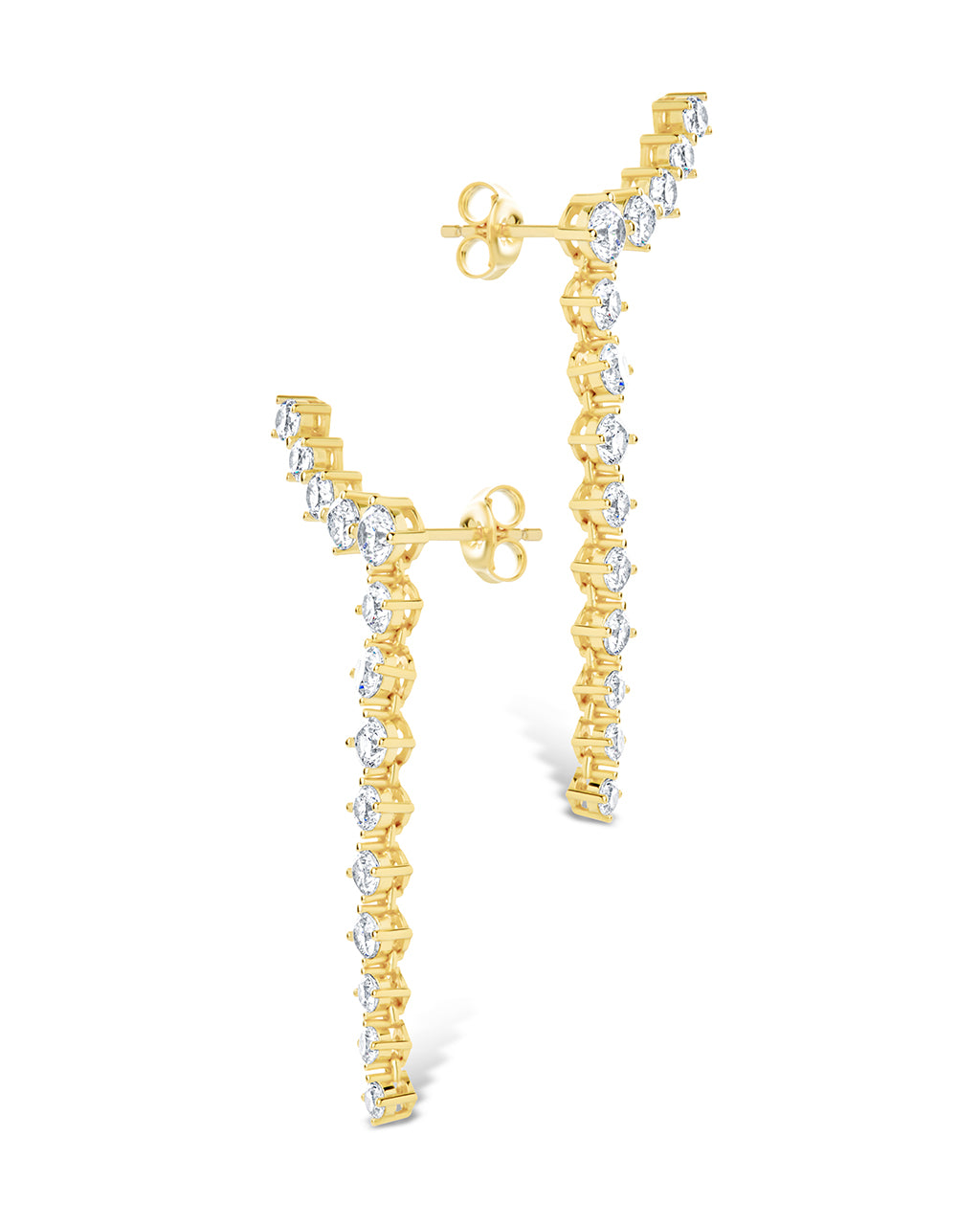 Sterling Silver Ziggy CZ Crawler Stud Earrings