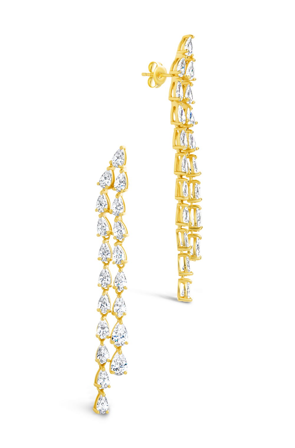 Jane CZ Layered Drop Stud Earrings