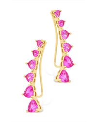 Sterling Silver Jillian CZ Heart Crawler Studs - Sterling Forever