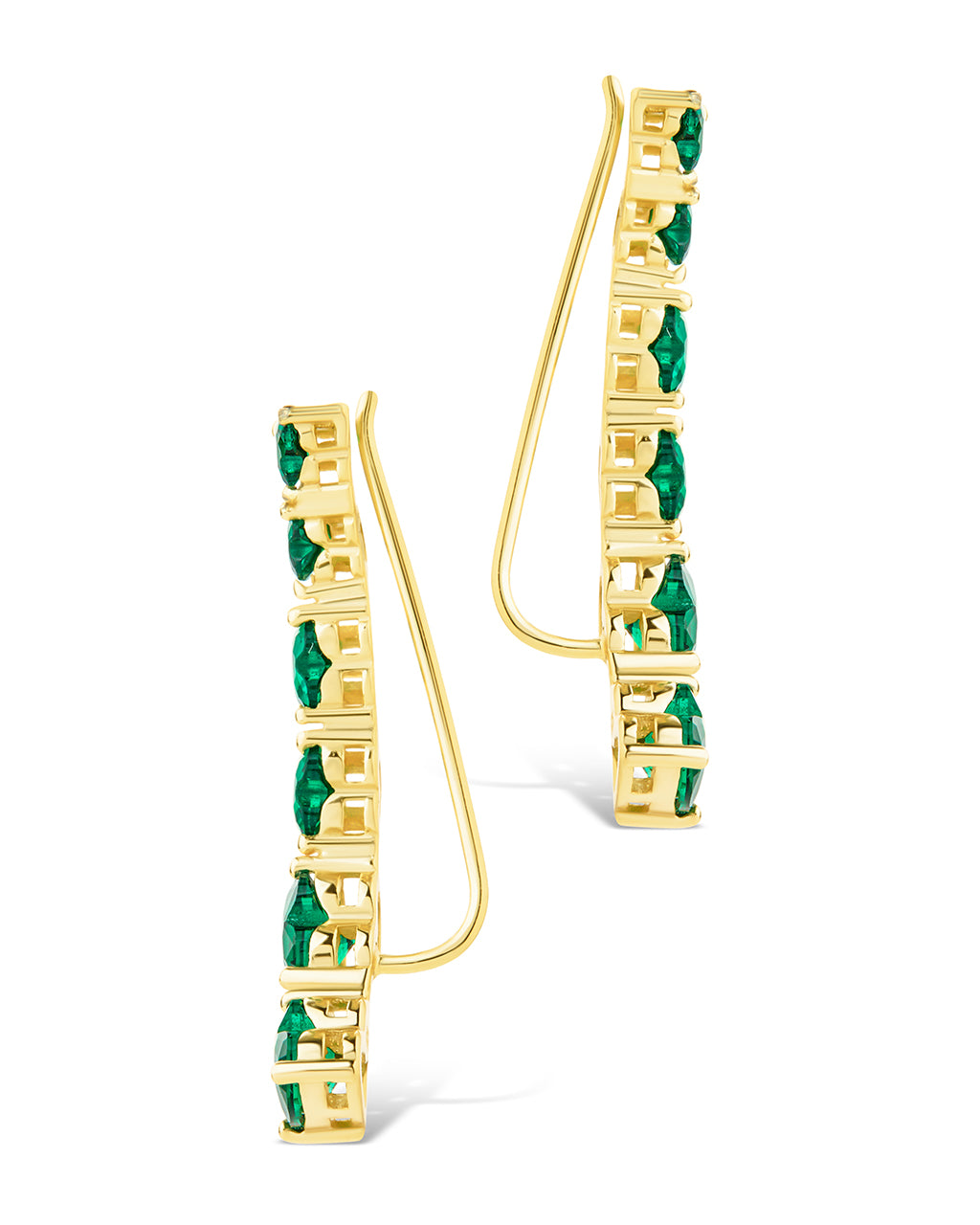 Sterling Silver Jillian CZ Heart Crawler Studs