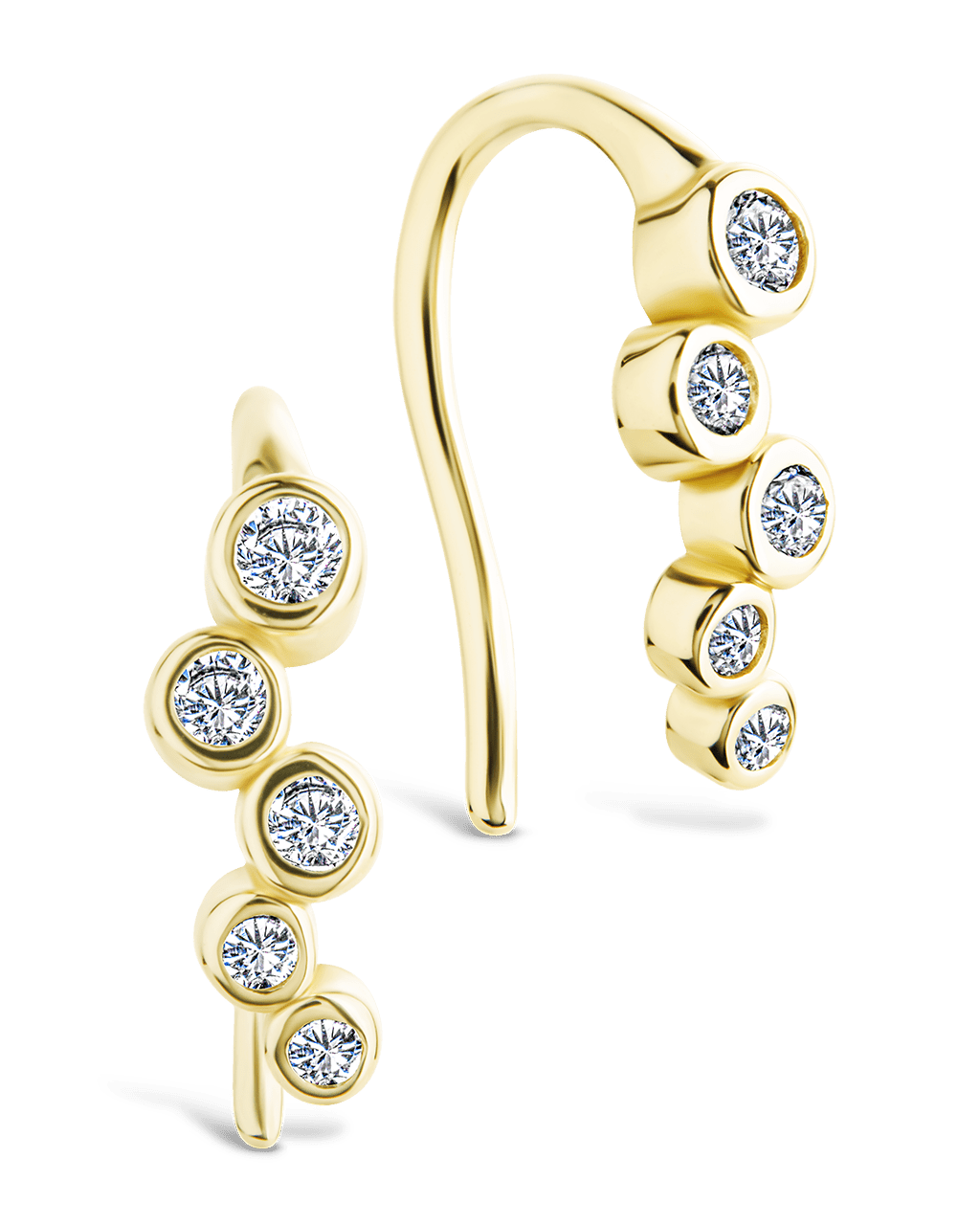 Sterling Silver Talia CZ Bezel Crawler Earrings - Sterling Forever