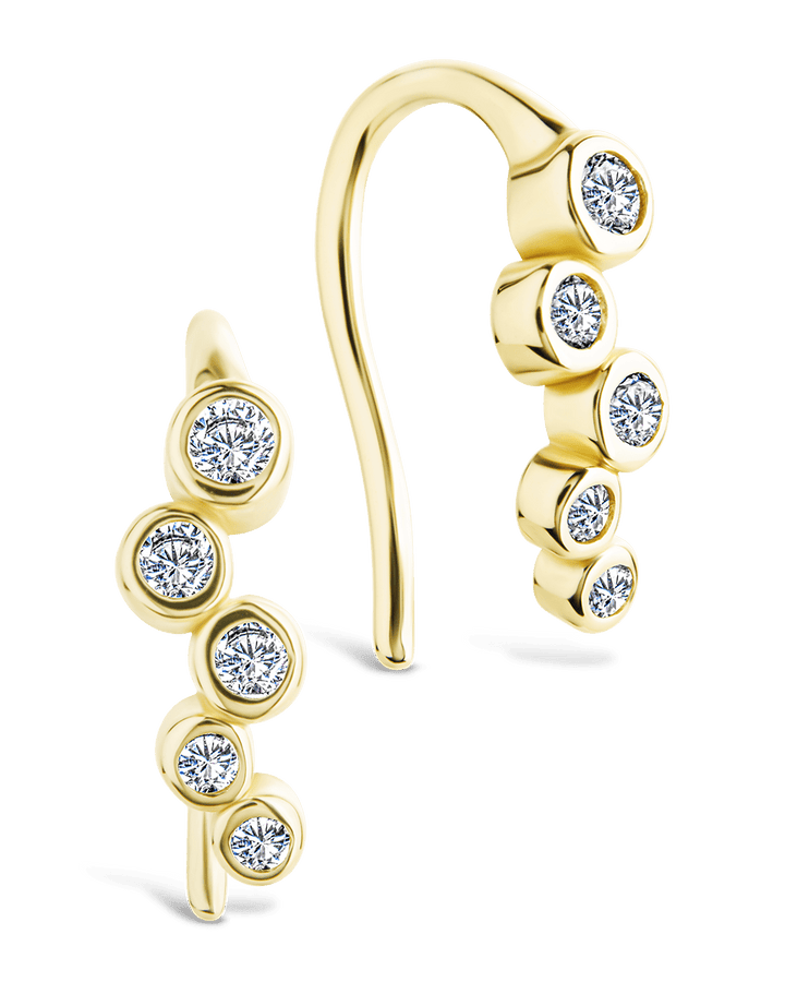 Sterling Silver Talia CZ Bezel Crawler Earrings