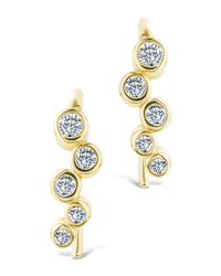 Sterling Silver Talia CZ Bezel Crawler Earrings - Sterling Forever
