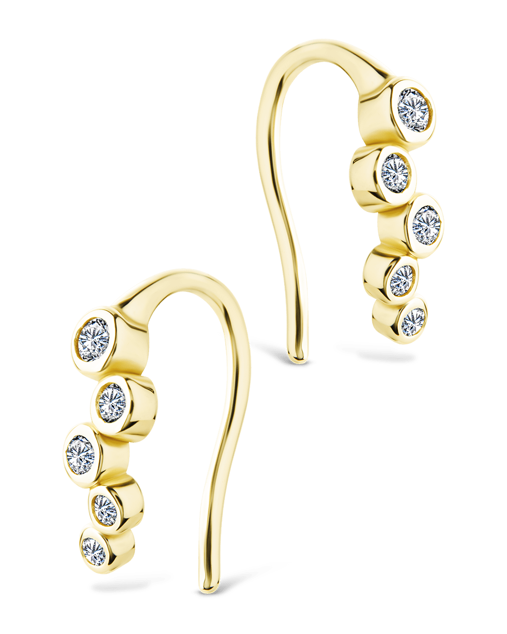 Sterling Silver Talia CZ Bezel Crawler Earrings - Sterling Forever
