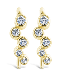 Sterling Silver Talia CZ Bezel Crawler Earrings - Sterling Forever