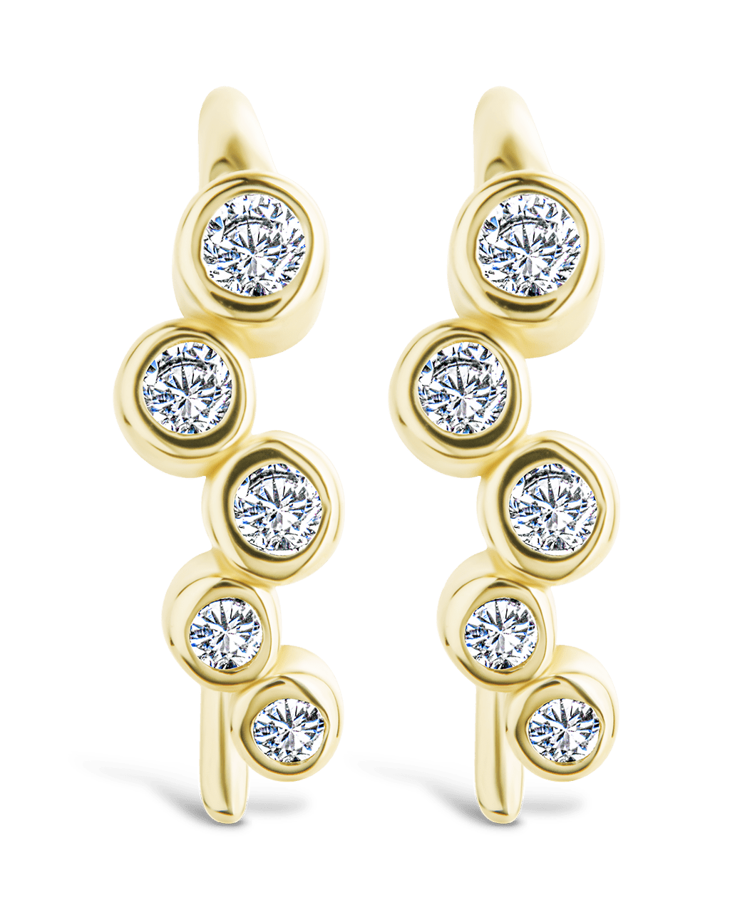 Sterling Silver Talia CZ Bezel Crawler Earrings - Sterling Forever