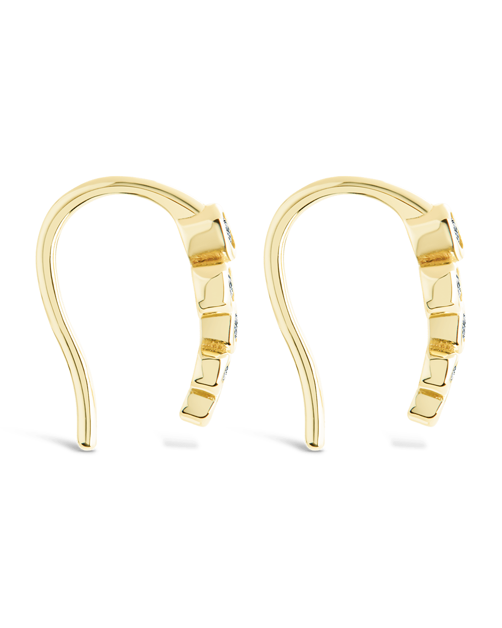 Sterling Silver Talia CZ Bezel Crawler Earrings - Sterling Forever