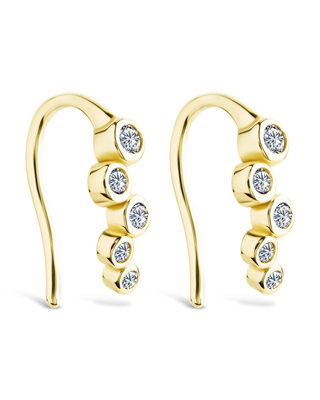Sterling Silver Talia CZ Bezel Crawler Earrings - Sterling Forever