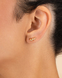 Sterling Silver Talia CZ Bezel Crawler Earrings - Sterling Forever