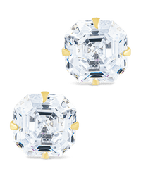 Sterling Silver Asscher Cut Prong Set Stud Earrings - Sterling Forever