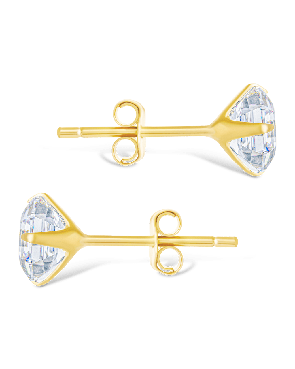 Sterling Silver Asscher Cut Prong Set Stud Earrings - Sterling Forever