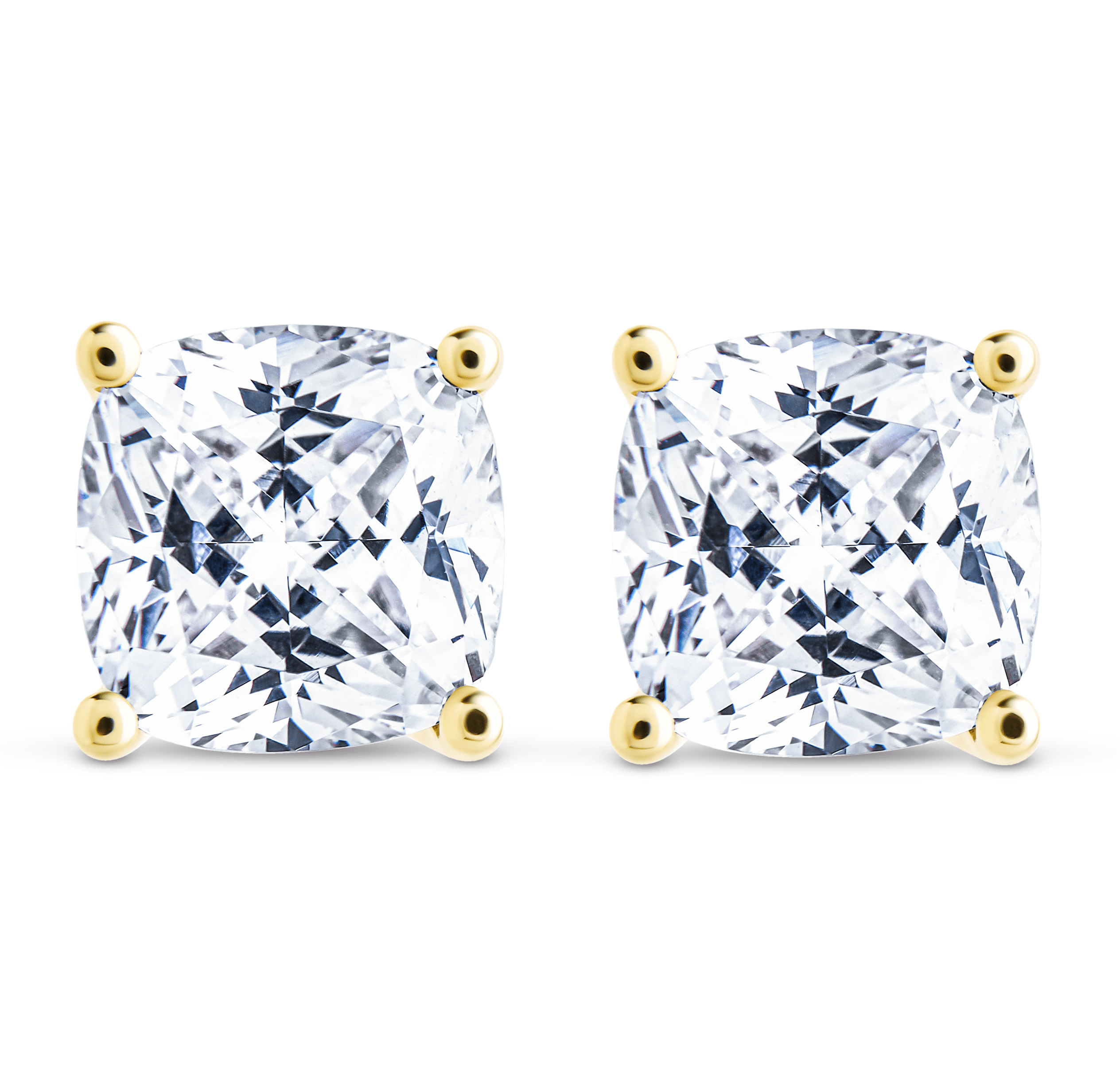 Sterling Silver Cushion Cut Prong Set Stud Earrings - Sterling Forever