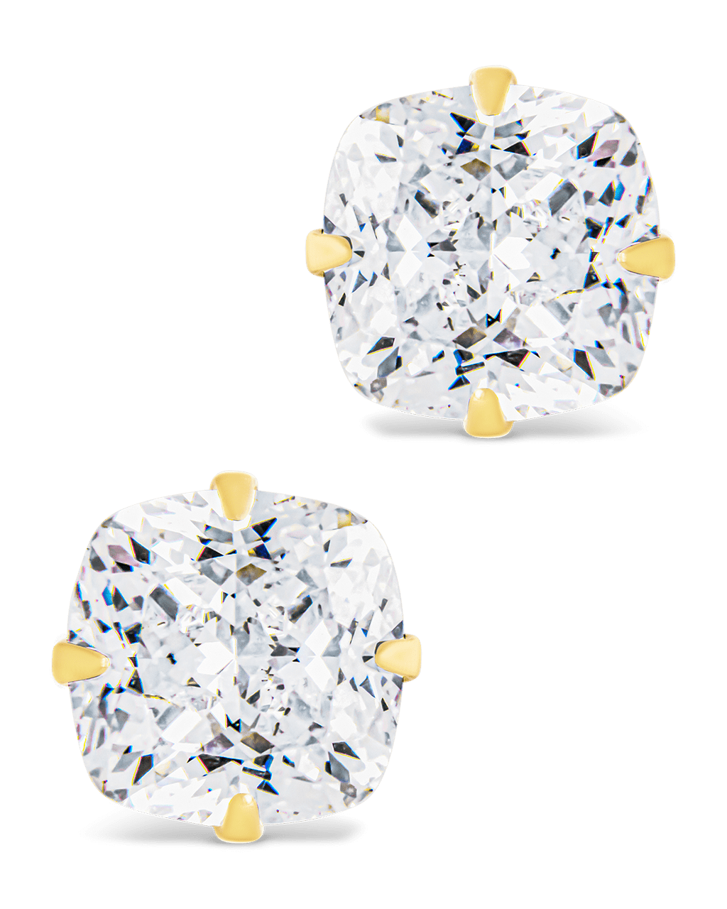 Sterling Silver Cushion Cut Prong Set Stud Earrings - Sterling Forever