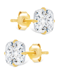 Sterling Silver Cushion Cut Prong Set Stud Earrings - Sterling Forever