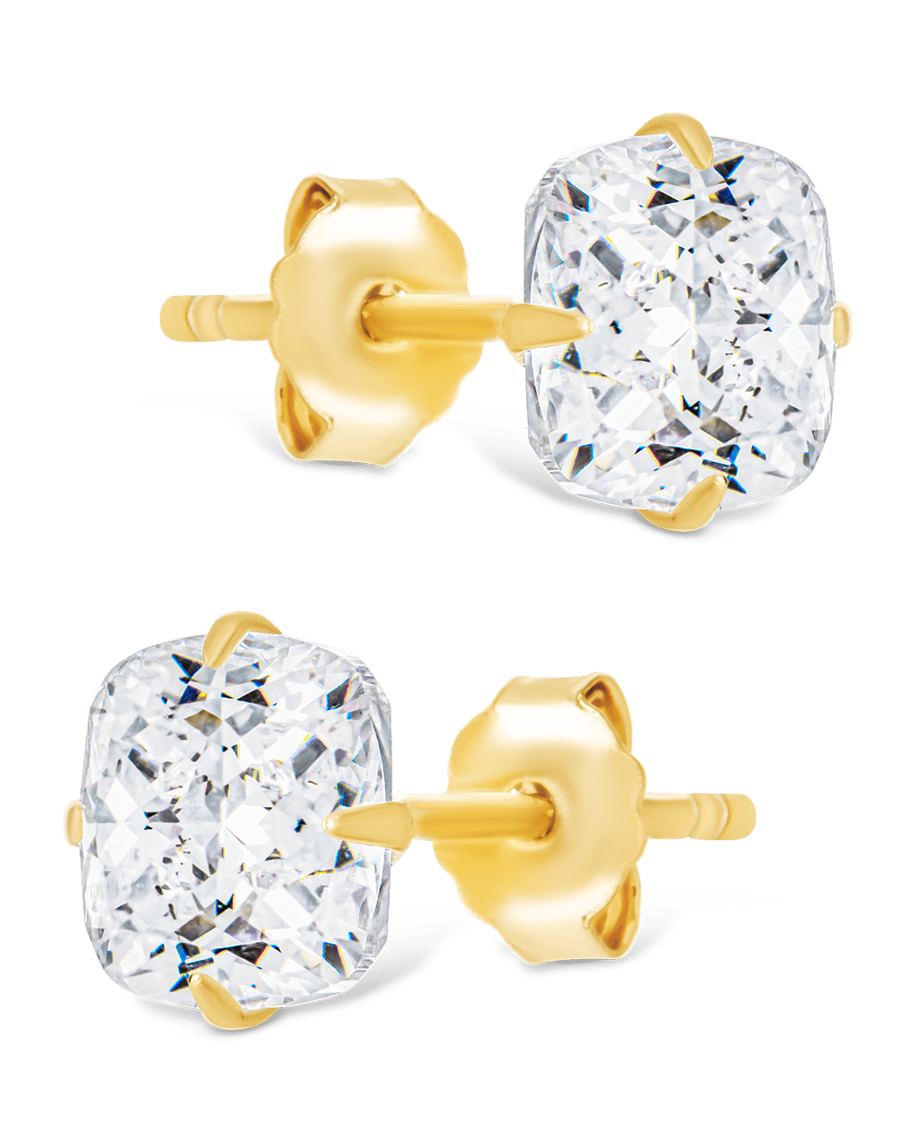 Sterling Silver Cushion Cut Prong Set Stud Earrings - Sterling Forever