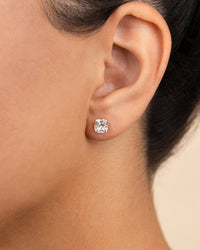 Sterling Silver Cushion Cut Prong Set Stud Earrings - Sterling Forever