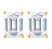 Sterling Silver Emerald Cut Prong Set Stud Earrings - Sterling Forever