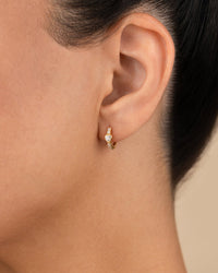 Sterling Silver Heart Cut Bezel Set Huggie Hoop Earrings - Sterling Forever