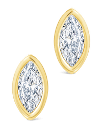 Sterling Silver Marquise Cut Bezel Set Stud Earrings - Sterling Forever