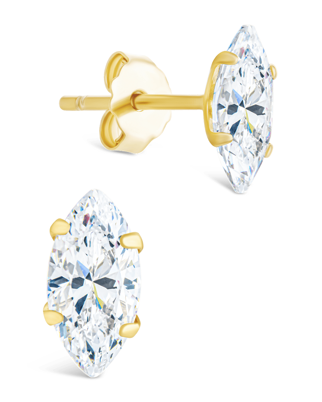 Sterling Silver Marquise Cut Prong Set Stud Earrings - Sterling Forever