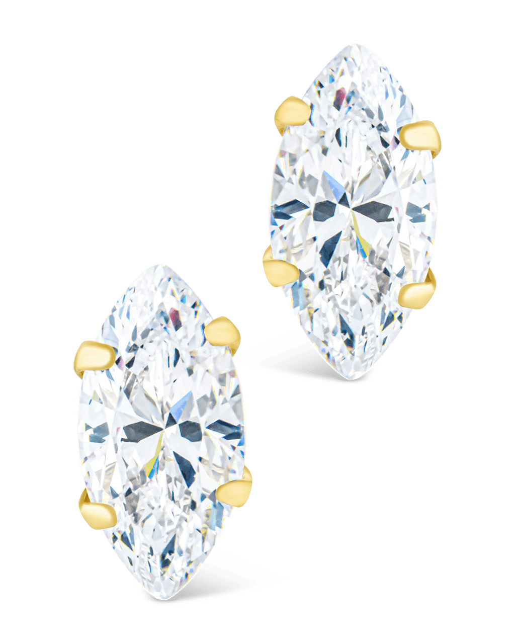 Sterling Silver Marquise Cut Prong Set Stud Earrings - Sterling Forever