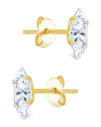 Sterling Silver Marquise Cut Prong Set Stud Earrings - Sterling Forever