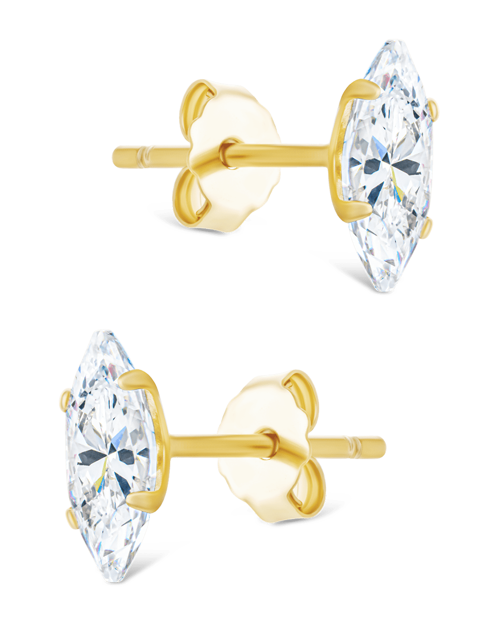 Sterling Silver Marquise Cut Prong Set Stud Earrings - Sterling Forever