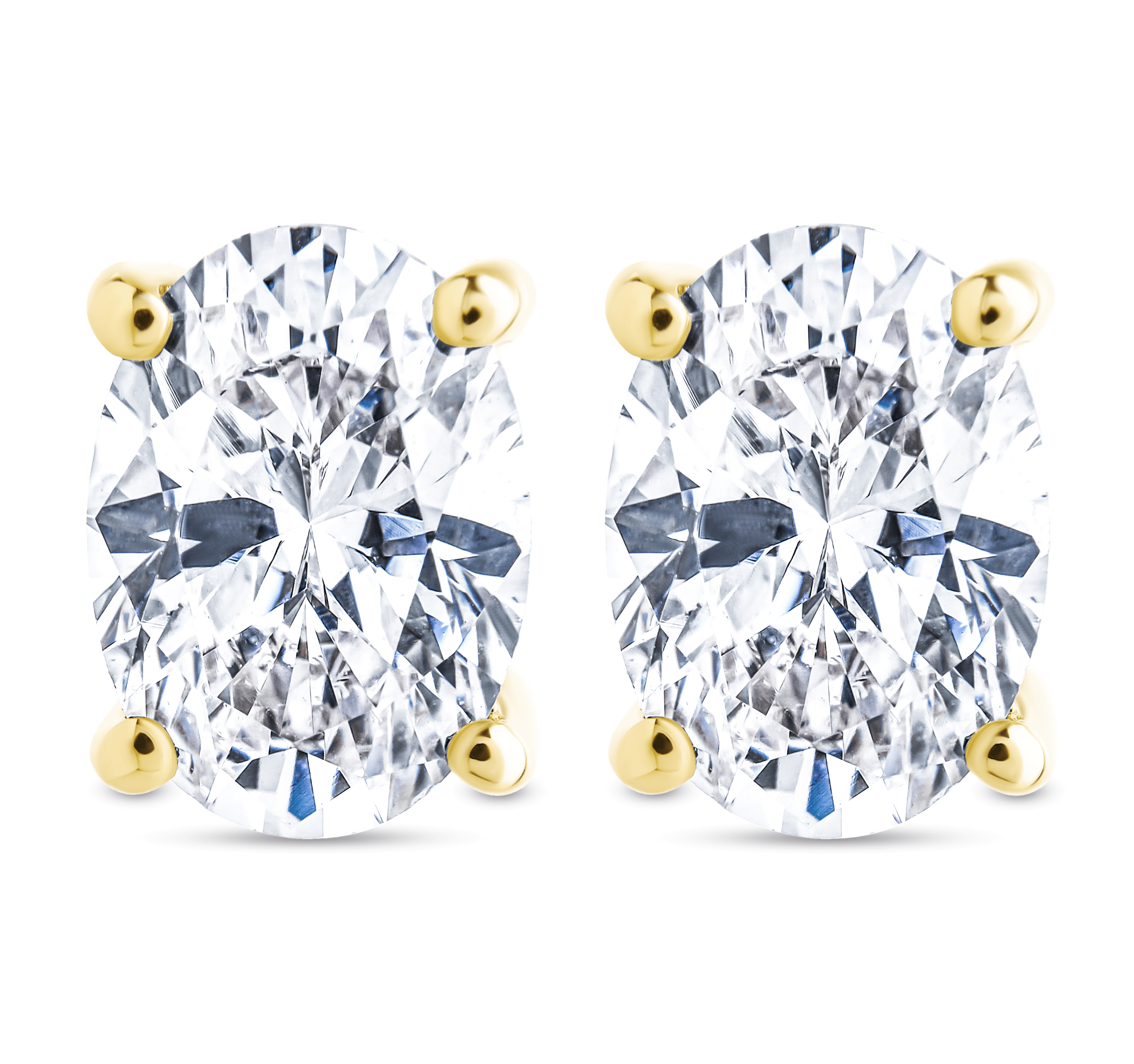Sterling Silver Oval Cut Prong Set Stud Earrings - Sterling Forever