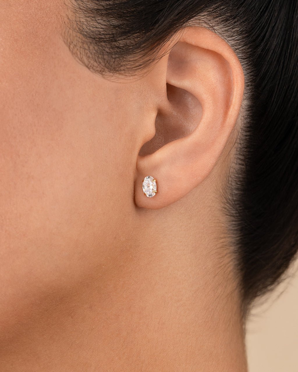 Sterling Silver Oval Cut Prong Set Stud Earrings - Sterling Forever