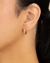 Sterling Silver Pear Cut Bezel Set Huggie Hoop Earrings - Sterling Forever
