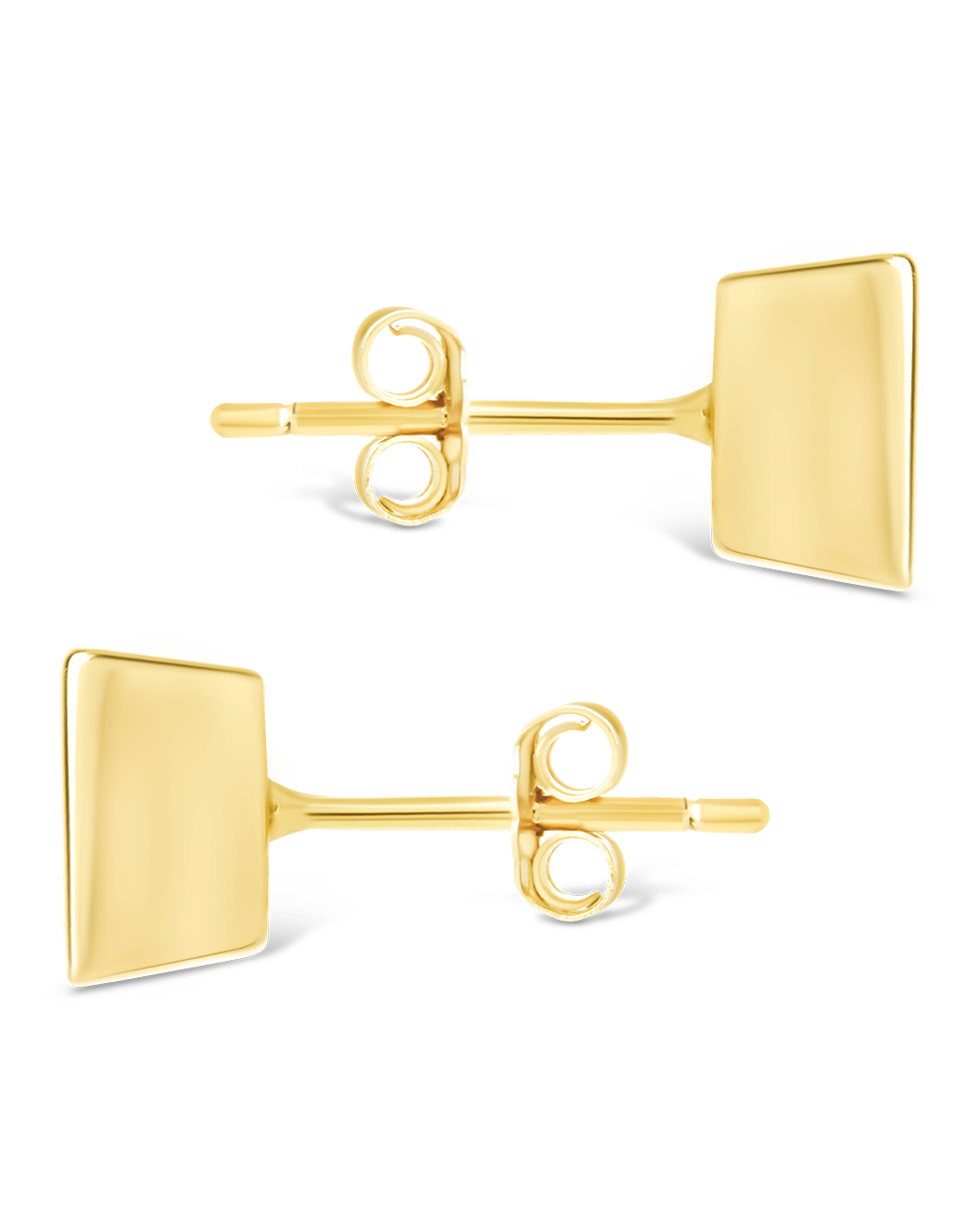Sterling Silver Princess Cut Bezel Set Stud Earrings - Sterling Forever