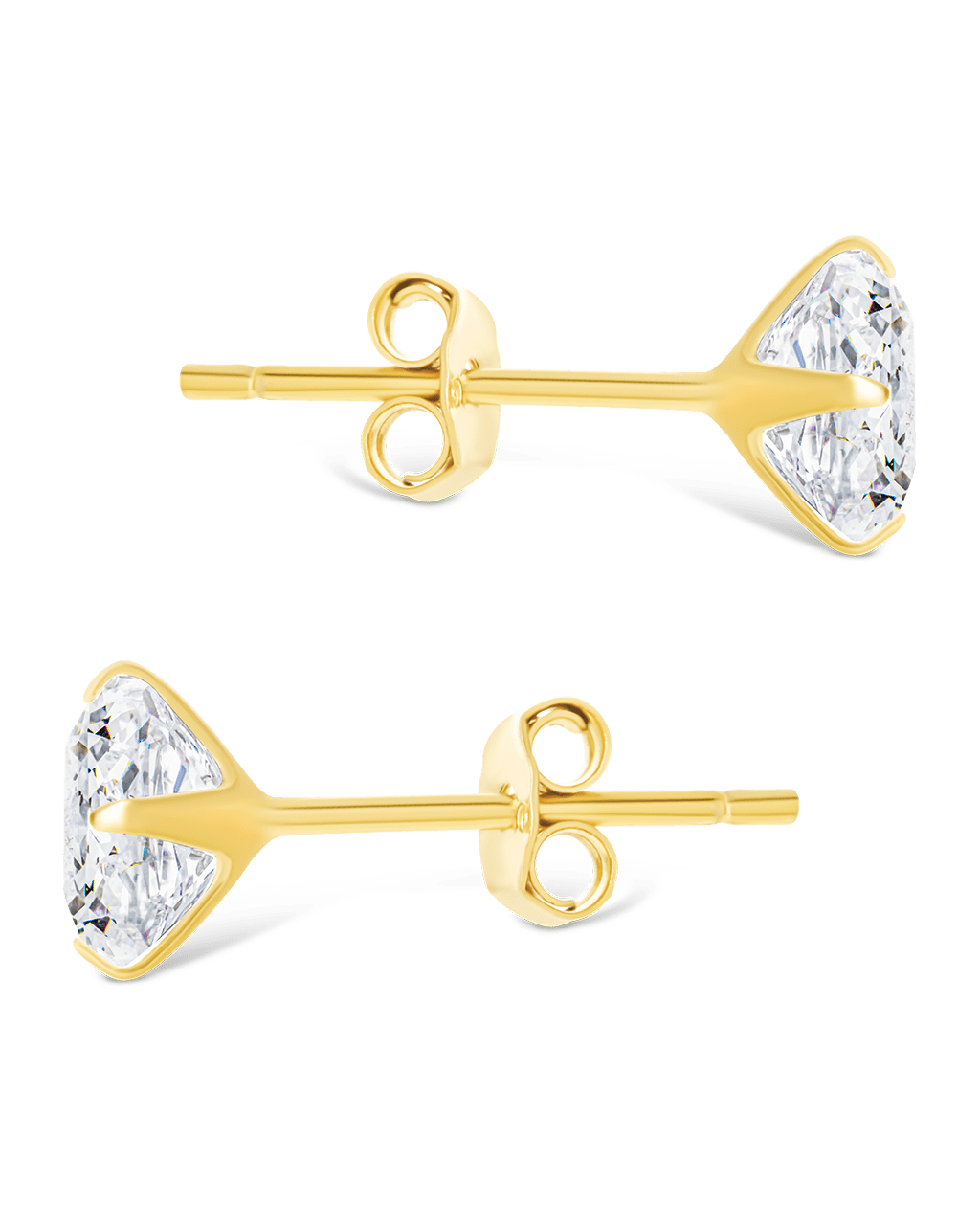 Sterling Silver Princess Cut Prong Set Stud Earrings - Sterling Forever