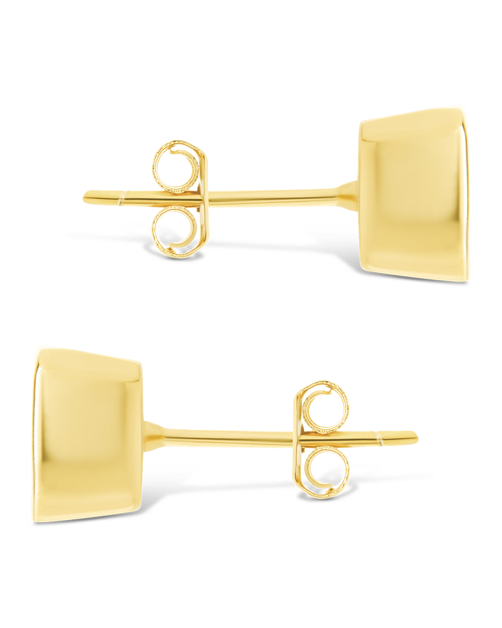 Sterling Silver Radiant Cut Bezel Set Stud Earrings - Sterling Forever