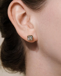 Sterling Silver Radiant Cut Bezel Set Stud Earrings - Sterling Forever