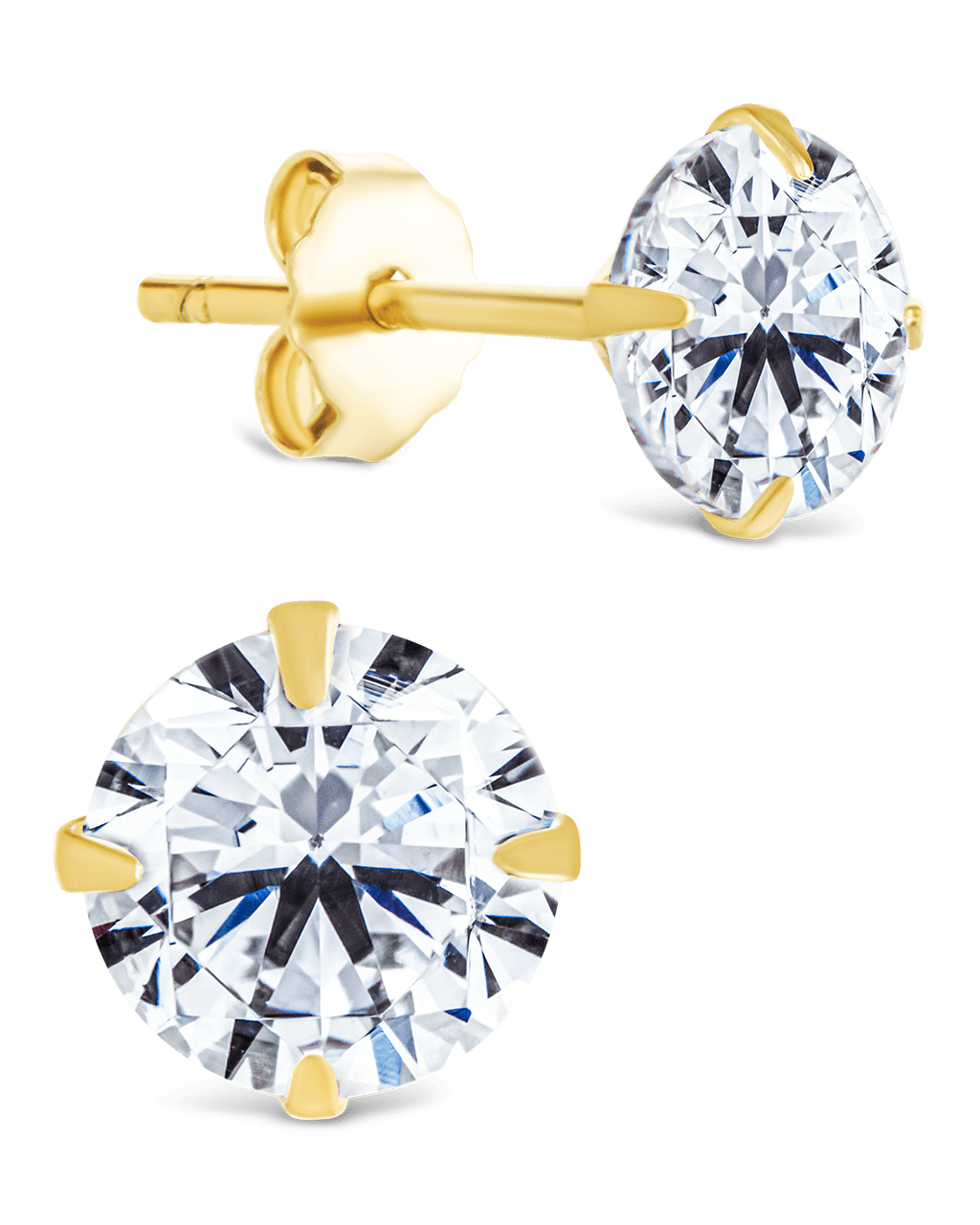 Sterling Silver Round Cut Prong Set Stud Earrings - Sterling Forever