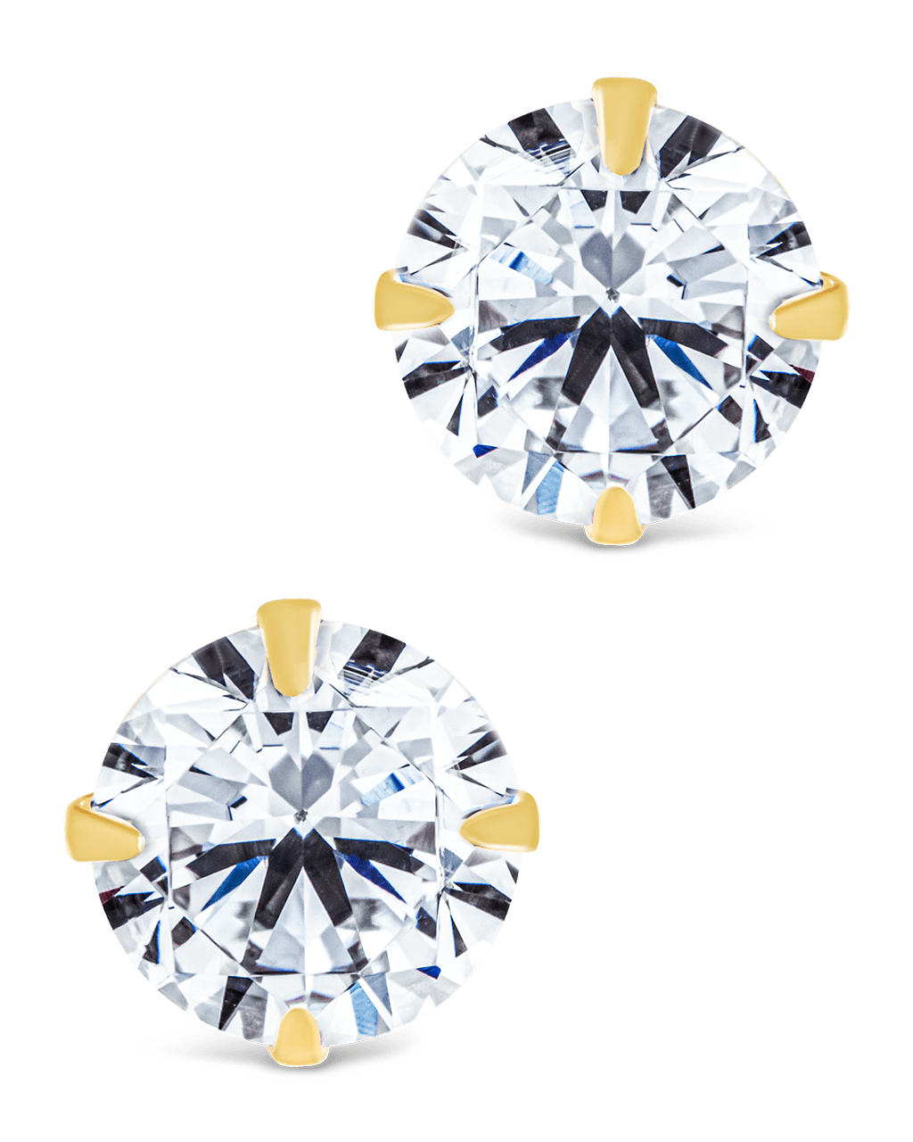 Sterling Silver Round Cut Prong Set Stud Earrings - Sterling Forever