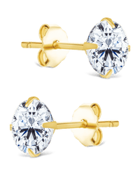 Sterling Silver Round Cut Prong Set Stud Earrings - Sterling Forever